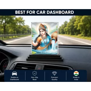 Goddess Ganga Acrylic Car Dashboard Showpiece | Double-Sided Goddess Ganga Photo Stand | 3 X 4 Inch Photo | Transparent Acrylic Frame With Black Base | Car Dashboard, Office & Table Decor (F71436) Goddess Ganga Acrylic Car Dashboard Showpiece | Double-Sided Goddess Ganga Photo Stand | 3 X 4 Inch Photo | Transparent Acrylic Frame With Black Base | Car Dashboard, Office & Table Decor (F71436)