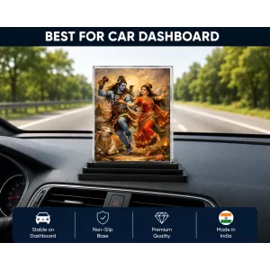 Lord Shiva And Parvati Acrylic Car Dashboard Showpiece | Double-Sided Lord Shiva And Parvati Photo Stand | 3 X 4 Inch Photo | Transparent Acrylic Frame With Black Base | Car Dashboard, Office & Table Decor (F71450) Lord Shiva And Parvati Acrylic Car Dashboard Showpiece | Double-Sided Lord Shiva And Parvati Photo Stand | 3 X 4 Inch Photo | Transparent Acrylic Frame With Black Base | Car Dashboard, Office & Table Decor (F71450)