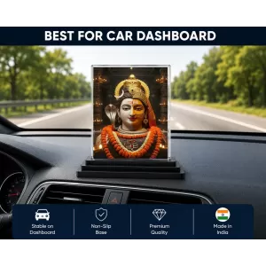 Lord Shiva Acrylic Car Dashboard Showpiece | Double-Sided Lord Shiva Photo Stand | 3 X 4 Inch Photo | Transparent Acrylic Frame With Black Base | Car Dashboard, Office & Table Decor (F71451) Lord Shiva Acrylic Car Dashboard Showpiece | Double-Sided Lord Shiva Photo Stand | 3 X 4 Inch Photo | Transparent Acrylic Frame With Black Base | Car Dashboard, Office & Table Decor (F71451)
