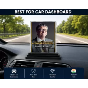 Bill Gates Acrylic Car Dashboard Showpiece | Double-Sided Bill Gates Photo Stand | 3 X 4 Inch Photo | Transparent Acrylic Frame With Black Base | Car Dashboard, Office & Table Decor (F71453) Bill Gates Acrylic Car Dashboard Showpiece | Double-Sided Bill Gates Photo Stand | 3 X 4 Inch Photo | Transparent Acrylic Frame With Black Base | Car Dashboard, Office & Table Decor (F71453)