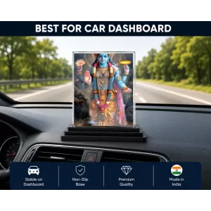 Vishnu Acrylic Car Dashboard Showpiece | Double-Sided Vishnu Photo Stand | 3 X 4 Inch Photo | Transparent Acrylic Frame With Black Base | Car Dashboard, Office & Table Decor (F71458) Vishnu Acrylic Car Dashboard Showpiece | Double-Sided Vishnu Photo Stand | 3 X 4 Inch Photo | Transparent Acrylic Frame With Black Base | Car Dashboard, Office & Table Decor (F71458)