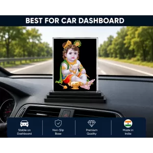 Lord Shree Krishna Acrylic Car Dashboard Showpiece | Double-Sided Lord Shree Krishna Photo Stand | 3 X 4 Inch Photo | Transparent Acrylic Frame With Black Base | Car Dashboard, Office & Table Decor (F71481) Lord Shree Krishna Acrylic Car Dashboard Showpiece | Double-Sided Lord Shree Krishna Photo Stand | 3 X 4 Inch Photo | Transparent Acrylic Frame With Black Base | Car Dashboard, Office & Table Decor (F71481)