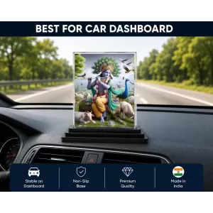 Shree Krishna Acrylic Car Dashboard Showpiece | Double-Sided Shree Krishna Photo Stand | 3 X 4 Inch Photo | Transparent Acrylic Frame With Black Base | Car Dashboard, Office & Table Decor (F71486) Shree Krishna Acrylic Car Dashboard Showpiece | Double-Sided Shree Krishna Photo Stand | 3 X 4 Inch Photo | Transparent Acrylic Frame With Black Base | Car Dashboard, Office & Table Decor (F71486)