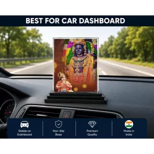 Hanuman Acrylic Car Dashboard Showpiece | Double-Sided Hanuman Photo Stand | 3 X 4 Inch Photo | Transparent Acrylic Frame With Black Base | Car Dashboard, Office & Table Decor (F71492) Hanuman Acrylic Car Dashboard Showpiece | Double-Sided Hanuman Photo Stand | 3 X 4 Inch Photo | Transparent Acrylic Frame With Black Base | Car Dashboard, Office & Table Decor (F71492)