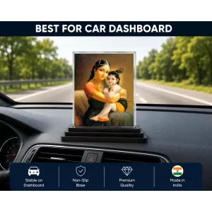 Yashoda And Shree Krishna Acrylic Car Dashboard Showpiece | Double-Sided Yashoda And Shree Krishna Photo Stand | 3 X 4 Inch Photo | Transparent Acrylic Frame With Black Base | Car Dashboard, Office & Table Decor (F71497) Yashoda And Shree Krishna Acrylic Car Dashboard Showpiece | Double-Sided Yashoda And Shree Krishna Photo Stand | 3 X 4 Inch Photo | Transparent Acrylic Frame With Black Base | Car Dashboard, Office & Table Decor (F71497)