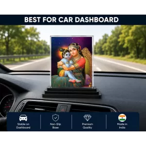 Yashoda And Shree Krishna Acrylic Car Dashboard Showpiece | Double-Sided Yashoda And Shree Krishna Photo Stand | 3 X 4 Inch Photo | Transparent Acrylic Frame With Black Base | Car Dashboard, Office & Table Decor (F71498) Yashoda And Shree Krishna Acrylic Car Dashboard Showpiece | Double-Sided Yashoda And Shree Krishna Photo Stand | 3 X 4 Inch Photo | Transparent Acrylic Frame With Black Base | Car Dashboard, Office & Table Decor (F71498)