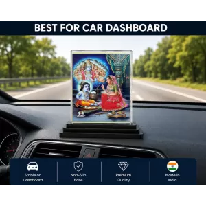 Shree Krishna Acrylic Car Dashboard Showpiece | Double-Sided Shree Krishna Photo Stand | 3 X 4 Inch Photo | Transparent Acrylic Frame With Black Base | Car Dashboard, Office & Table Decor (F71501) Shree Krishna Acrylic Car Dashboard Showpiece | Double-Sided Shree Krishna Photo Stand | 3 X 4 Inch Photo | Transparent Acrylic Frame With Black Base | Car Dashboard, Office & Table Decor (F71501)