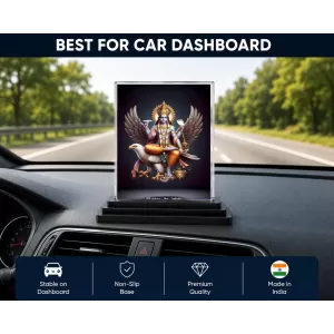 Lord Vishnu Acrylic Car Dashboard Showpiece | Double-Sided Lord Vishnu Photo Stand | 3 X 4 Inch Photo | Transparent Acrylic Frame With Black Base | Car Dashboard, Office & Table Decor (F71505) Lord Vishnu Acrylic Car Dashboard Showpiece | Double-Sided Lord Vishnu Photo Stand | 3 X 4 Inch Photo | Transparent Acrylic Frame With Black Base | Car Dashboard, Office & Table Decor (F71505)
