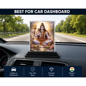 Lord Shiva Acrylic Car Dashboard Showpiece | Double-Sided Lord Shiva Photo Stand | 3 X 4 Inch Photo | Transparent Acrylic Frame With Black Base | Car Dashboard, Office & Table Decor (F71523) Lord Shiva Acrylic Car Dashboard Showpiece | Double-Sided Lord Shiva Photo Stand | 3 X 4 Inch Photo | Transparent Acrylic Frame With Black Base | Car Dashboard, Office & Table Decor (F71523)
