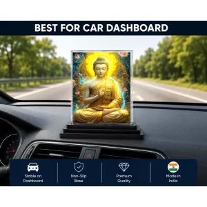 Gautama Buddha Acrylic Car Dashboard Showpiece | Double-Sided Gautama Buddha Photo Stand | 3 X 4 Inch Photo | Transparent Acrylic Frame With Black Base | Car Dashboard, Office & Table Decor (F71535) Gautama Buddha Acrylic Car Dashboard Showpiece | Double-Sided Gautama Buddha Photo Stand | 3 X 4 Inch Photo | Transparent Acrylic Frame With Black Base | Car Dashboard, Office & Table Decor (F71535)