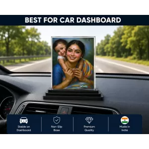 Village Painting Acrylic Car Dashboard Showpiece | Double-Sided Village Painting Photo Stand | 3 X 4 Inch Photo | Transparent Acrylic Frame With Black Base | Car Dashboard, Office & Table Decor (F71658) Village Painting Acrylic Car Dashboard Showpiece | Double-Sided Village Painting Photo Stand | 3 X 4 Inch Photo | Transparent Acrylic Frame With Black Base | Car Dashboard, Office & Table Decor (F71658)