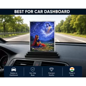 Shree Krishna Acrylic Car Dashboard Showpiece | Double-Sided Shree Krishna Photo Stand | 3 X 4 Inch Photo | Transparent Acrylic Frame With Black Base | Car Dashboard, Office & Table Decor (F71670) Shree Krishna Acrylic Car Dashboard Showpiece | Double-Sided Shree Krishna Photo Stand | 3 X 4 Inch Photo | Transparent Acrylic Frame With Black Base | Car Dashboard, Office & Table Decor (F71670)