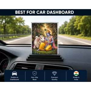 Shree Krishna Acrylic Car Dashboard Showpiece | Double-Sided Shree Krishna Photo Stand | 3 X 4 Inch Photo | Transparent Acrylic Frame With Black Base | Car Dashboard, Office & Table Decor (F71678) Shree Krishna Acrylic Car Dashboard Showpiece | Double-Sided Shree Krishna Photo Stand | 3 X 4 Inch Photo | Transparent Acrylic Frame With Black Base | Car Dashboard, Office & Table Decor (F71678)