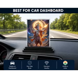 Ganesha Acrylic Car Dashboard Showpiece | Double-Sided Ganesha Photo Stand | 3 X 4 Inch Photo | Transparent Acrylic Frame With Black Base | Car Dashboard, Office & Table Decor (F71690) Ganesha Acrylic Car Dashboard Showpiece | Double-Sided Ganesha Photo Stand | 3 X 4 Inch Photo | Transparent Acrylic Frame With Black Base | Car Dashboard, Office & Table Decor (F71690)