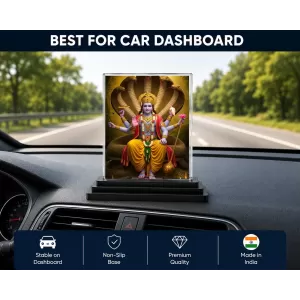 Lord Vishnu Acrylic Car Dashboard Showpiece | Double-Sided Lord Vishnu Photo Stand | 3 X 4 Inch Photo | Transparent Acrylic Frame With Black Base | Car Dashboard, Office & Table Decor (F71693) Lord Vishnu Acrylic Car Dashboard Showpiece | Double-Sided Lord Vishnu Photo Stand | 3 X 4 Inch Photo | Transparent Acrylic Frame With Black Base | Car Dashboard, Office & Table Decor (F71693)