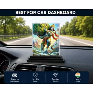 Hanuman Acrylic Car Dashboard Showpiece | Double-Sided Hanuman Photo Stand | 3 X 4 Inch Photo | Transparent Acrylic Frame With Black Base | Car Dashboard, Office & Table Decor (F71702) Hanuman Acrylic Car Dashboard Showpiece | Double-Sided Hanuman Photo Stand | 3 X 4 Inch Photo | Transparent Acrylic Frame With Black Base | Car Dashboard, Office & Table Decor (F71702)