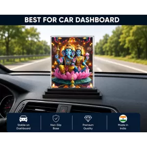 Lord Ganesha And Lord Ganesha Acrylic Car Dashboard Showpiece | Double-Sided Lord Ganesha And Lord Ganesha Photo Stand | 3 X 4 Inch Photo | Transparent Acrylic Frame With Black Base | Car Dashboard, Office & Table Decor (F71718) Lord Ganesha And Lord Ganesha Acrylic Car Dashboard Showpiece | Double-Sided Lord Ganesha And Lord Ganesha Photo Stand | 3 X 4 Inch Photo | Transparent Acrylic Frame With Black Base | Car Dashboard, Office & Table Decor (F71718)