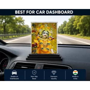 Shree Krishna Acrylic Car Dashboard Showpiece | Double-Sided Shree Krishna Photo Stand | 3 X 4 Inch Photo | Transparent Acrylic Frame With Black Base | Car Dashboard, Office & Table Decor (F71727) Shree Krishna Acrylic Car Dashboard Showpiece | Double-Sided Shree Krishna Photo Stand | 3 X 4 Inch Photo | Transparent Acrylic Frame With Black Base | Car Dashboard, Office & Table Decor (F71727)