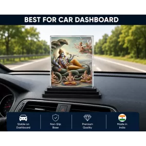 Lord Vishnu Acrylic Car Dashboard Showpiece | Double-Sided Lord Vishnu Photo Stand | 3 X 4 Inch Photo | Transparent Acrylic Frame With Black Base | Car Dashboard, Office & Table Decor (F71733) Lord Vishnu Acrylic Car Dashboard Showpiece | Double-Sided Lord Vishnu Photo Stand | 3 X 4 Inch Photo | Transparent Acrylic Frame With Black Base | Car Dashboard, Office & Table Decor (F71733)