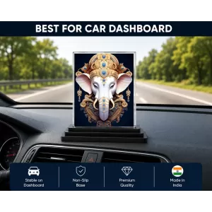 Ganesha Acrylic Car Dashboard Showpiece | Double-Sided Ganesha Photo Stand | 3 X 4 Inch Photo | Transparent Acrylic Frame With Black Base | Car Dashboard, Office & Table Decor (F71735) Ganesha Acrylic Car Dashboard Showpiece | Double-Sided Ganesha Photo Stand | 3 X 4 Inch Photo | Transparent Acrylic Frame With Black Base | Car Dashboard, Office & Table Decor (F71735)