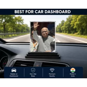Shree Lalkrishna Advani Acrylic Car Dashboard Showpiece | Double-Sided Shree Lalkrishna Advani Photo Stand | 3 X 4 Inch Photo | Transparent Acrylic Frame With Black Base | Car Dashboard, Office & Table Decor (F71751) Shree Lalkrishna Advani Acrylic Car Dashboard Showpiece | Double-Sided Shree Lalkrishna Advani Photo Stand | 3 X 4 Inch Photo | Transparent Acrylic Frame With Black Base | Car Dashboard, Office & Table Decor (F71751)