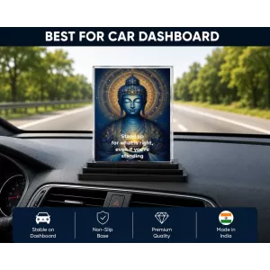 Buddha Acrylic Car Dashboard Showpiece | Double-Sided Buddha Photo Stand | 3 X 4 Inch Photo | Transparent Acrylic Frame With Black Base | Car Dashboard, Office & Table Decor (F71759) Buddha Acrylic Car Dashboard Showpiece | Double-Sided Buddha Photo Stand | 3 X 4 Inch Photo | Transparent Acrylic Frame With Black Base | Car Dashboard, Office & Table Decor (F71759)