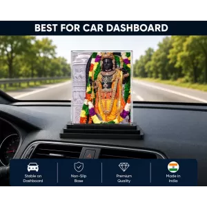 Ram Acrylic Car Dashboard Showpiece | Double-Sided Ram Photo Stand | 3 X 4 Inch Photo | Transparent Acrylic Frame With Black Base | Car Dashboard, Office & Table Decor (F71774)