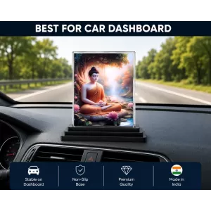 Buddha Acrylic Car Dashboard Showpiece | Double-Sided Buddha Photo Stand | 3 X 4 Inch Photo | Transparent Acrylic Frame With Black Base | Car Dashboard, Office & Table Decor (F71775) Buddha Acrylic Car Dashboard Showpiece | Double-Sided Buddha Photo Stand | 3 X 4 Inch Photo | Transparent Acrylic Frame With Black Base | Car Dashboard, Office & Table Decor (F71775)