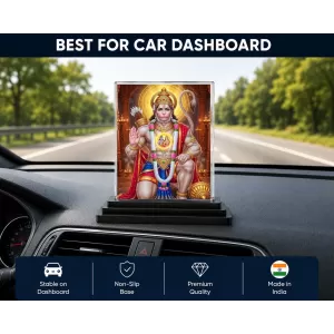 Hanuman Acrylic Car Dashboard Showpiece | Double-Sided Hanuman Photo Stand | 3 X 4 Inch Photo | Transparent Acrylic Frame With Black Base | Car Dashboard, Office & Table Decor (F72089) Hanuman Acrylic Car Dashboard Showpiece | Double-Sided Hanuman Photo Stand | 3 X 4 Inch Photo | Transparent Acrylic Frame With Black Base | Car Dashboard, Office & Table Decor (F72089)