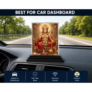 Hanuman Acrylic Car Dashboard Showpiece | Double-Sided Hanuman Photo Stand | 3 X 4 Inch Photo | Transparent Acrylic Frame With Black Base | Car Dashboard, Office & Table Decor (F72091) Hanuman Acrylic Car Dashboard Showpiece | Double-Sided Hanuman Photo Stand | 3 X 4 Inch Photo | Transparent Acrylic Frame With Black Base | Car Dashboard, Office & Table Decor (F72091)