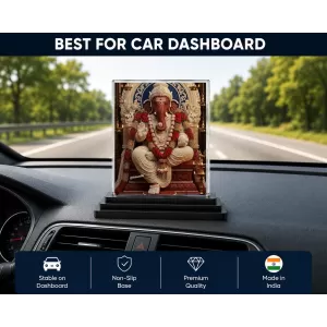 Ganesha Acrylic Car Dashboard Showpiece | Double-Sided Ganesha Photo Stand | 3 X 4 Inch Photo | Transparent Acrylic Frame With Black Base | Car Dashboard, Office & Table Decor (F72093) Ganesha Acrylic Car Dashboard Showpiece | Double-Sided Ganesha Photo Stand | 3 X 4 Inch Photo | Transparent Acrylic Frame With Black Base | Car Dashboard, Office & Table Decor (F72093)