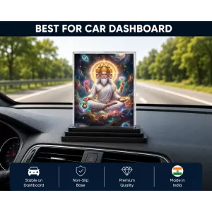 Lord Brahma Acrylic Car Dashboard Showpiece | Double-Sided Lord Brahma Photo Stand | 3 X 4 Inch Photo | Transparent Acrylic Frame With Black Base | Car Dashboard, Office & Table Decor (F72094) Lord Brahma Acrylic Car Dashboard Showpiece | Double-Sided Lord Brahma Photo Stand | 3 X 4 Inch Photo | Transparent Acrylic Frame With Black Base | Car Dashboard, Office & Table Decor (F72094)