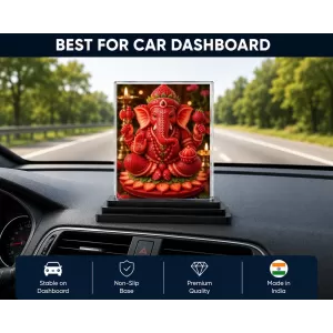 Ganesha Acrylic Car Dashboard Showpiece | Double-Sided Ganesha Photo Stand | 3 X 4 Inch Photo | Transparent Acrylic Frame With Black Base | Car Dashboard, Office & Table Decor (F72100) Ganesha Acrylic Car Dashboard Showpiece | Double-Sided Ganesha Photo Stand | 3 X 4 Inch Photo | Transparent Acrylic Frame With Black Base | Car Dashboard, Office & Table Decor (F72100)