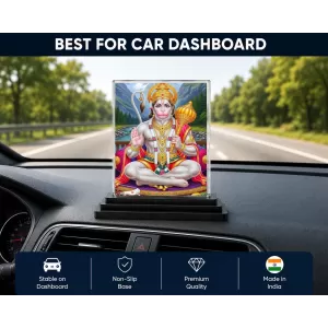 Hanuman Acrylic Car Dashboard Showpiece | Double-Sided Hanuman Photo Stand | 3 X 4 Inch Photo | Transparent Acrylic Frame With Black Base | Car Dashboard, Office & Table Decor (F72101) Hanuman Acrylic Car Dashboard Showpiece | Double-Sided Hanuman Photo Stand | 3 X 4 Inch Photo | Transparent Acrylic Frame With Black Base | Car Dashboard, Office & Table Decor (F72101)