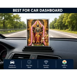 Tirupati Balaji Acrylic Car Dashboard Showpiece | Double-Sided Tirupati Balaji Photo Stand | 3 X 4 Inch Photo | Transparent Acrylic Frame With Black Base | Car Dashboard, Office & Table Decor (F72104) Tirupati Balaji Acrylic Car Dashboard Showpiece | Double-Sided Tirupati Balaji Photo Stand | 3 X 4 Inch Photo | Transparent Acrylic Frame With Black Base | Car Dashboard, Office & Table Decor (F72104)