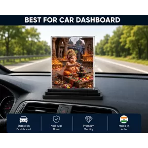 Ganesha Acrylic Car Dashboard Showpiece | Double-Sided Ganesha Photo Stand | 3 X 4 Inch Photo | Transparent Acrylic Frame With Black Base | Car Dashboard, Office & Table Decor (F72110) Ganesha Acrylic Car Dashboard Showpiece | Double-Sided Ganesha Photo Stand | 3 X 4 Inch Photo | Transparent Acrylic Frame With Black Base | Car Dashboard, Office & Table Decor (F72110)
