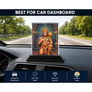 Hanuman Acrylic Car Dashboard Showpiece | Double-Sided Hanuman Photo Stand | 3 X 4 Inch Photo | Transparent Acrylic Frame With Black Base | Car Dashboard, Office & Table Decor (F72112) Hanuman Acrylic Car Dashboard Showpiece | Double-Sided Hanuman Photo Stand | 3 X 4 Inch Photo | Transparent Acrylic Frame With Black Base | Car Dashboard, Office & Table Decor (F72112)