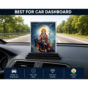 Shani Acrylic Car Dashboard Showpiece | Double-Sided Shani Photo Stand | 3 X 4 Inch Photo | Transparent Acrylic Frame With Black Base | Car Dashboard, Office & Table Decor (F72113) Shani Acrylic Car Dashboard Showpiece | Double-Sided Shani Photo Stand | 3 X 4 Inch Photo | Transparent Acrylic Frame With Black Base | Car Dashboard, Office & Table Decor (F72113)