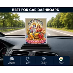 Vishnu And Lakshmi Acrylic Car Dashboard Showpiece | Double-Sided Vishnu And Lakshmi Photo Stand | 3 X 4 Inch Photo | Transparent Acrylic Frame With Black Base | Car Dashboard, Office & Table Decor (F72115) Vishnu And Lakshmi Acrylic Car Dashboard Showpiece | Double-Sided Vishnu And Lakshmi Photo Stand | 3 X 4 Inch Photo | Transparent Acrylic Frame With Black Base | Car Dashboard, Office & Table Decor (F72115)