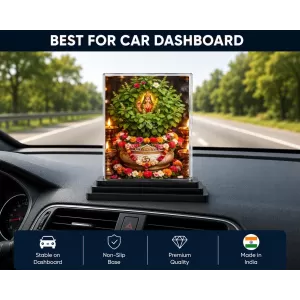 Lakshmi Acrylic Car Dashboard Showpiece | Double-Sided Lakshmi Photo Stand | 3 X 4 Inch Photo | Transparent Acrylic Frame With Black Base | Car Dashboard, Office & Table Decor (F72116) Lakshmi Acrylic Car Dashboard Showpiece | Double-Sided Lakshmi Photo Stand | 3 X 4 Inch Photo | Transparent Acrylic Frame With Black Base | Car Dashboard, Office & Table Decor (F72116)
