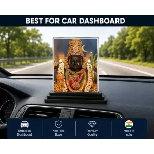 Tirupati Balaji Acrylic Car Dashboard Showpiece | Double-Sided Tirupati Balaji Photo Stand | 3 X 4 Inch Photo | Transparent Acrylic Frame With Black Base | Car Dashboard, Office & Table Decor (F72121) Tirupati Balaji Acrylic Car Dashboard Showpiece | Double-Sided Tirupati Balaji Photo Stand | 3 X 4 Inch Photo | Transparent Acrylic Frame With Black Base | Car Dashboard, Office & Table Decor (F72121)