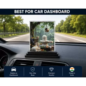 Ganesha Acrylic Car Dashboard Showpiece | Double-Sided Ganesha Photo Stand | 3 X 4 Inch Photo | Transparent Acrylic Frame With Black Base | Car Dashboard, Office & Table Decor (F72130) Ganesha Acrylic Car Dashboard Showpiece | Double-Sided Ganesha Photo Stand | 3 X 4 Inch Photo | Transparent Acrylic Frame With Black Base | Car Dashboard, Office & Table Decor (F72130)