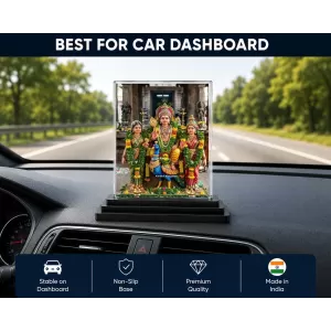 Kandhara Alangharam Acrylic Car Dashboard Showpiece | Double-Sided Kandhara Alangharam Photo Stand | 3 X 4 Inch Photo | Transparent Acrylic Frame With Black Base | Car Dashboard, Office & Table Decor (F72131) Kandhara Alangharam Acrylic Car Dashboard Showpiece | Double-Sided Kandhara Alangharam Photo Stand | 3 X 4 Inch Photo | Transparent Acrylic Frame With Black Base | Car Dashboard, Office & Table Decor (F72131)