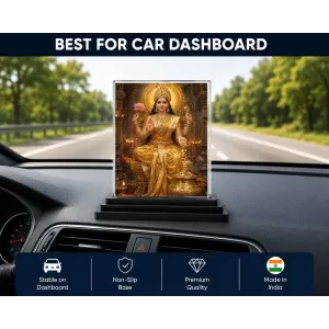 Lakshmi Acrylic Car Dashboard Showpiece | Double-Sided Lakshmi Photo Stand | 3 X 4 Inch Photo | Transparent Acrylic Frame With Black Base | Car Dashboard, Office & Table Decor (F72139) Lakshmi Acrylic Car Dashboard Showpiece | Double-Sided Lakshmi Photo Stand | 3 X 4 Inch Photo | Transparent Acrylic Frame With Black Base | Car Dashboard, Office & Table Decor (F72139)