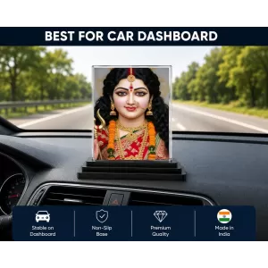 Goddess Durga Acrylic Car Dashboard Showpiece | Double-Sided Goddess Durga Photo Stand | 3 X 4 Inch Photo | Transparent Acrylic Frame With Black Base | Car Dashboard, Office & Table Decor (F72142) Goddess Durga Acrylic Car Dashboard Showpiece | Double-Sided Goddess Durga Photo Stand | 3 X 4 Inch Photo | Transparent Acrylic Frame With Black Base | Car Dashboard, Office & Table Decor (F72142)