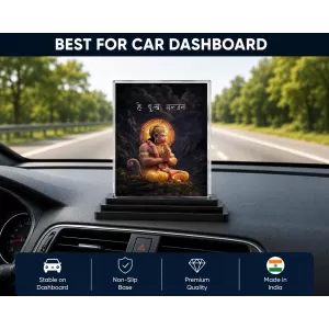 Hanuman Acrylic Car Dashboard Showpiece | Double-Sided Hanuman Photo Stand | 3 X 4 Inch Photo | Transparent Acrylic Frame With Black Base | Car Dashboard, Office & Table Decor (F72150) Hanuman Acrylic Car Dashboard Showpiece | Double-Sided Hanuman Photo Stand | 3 X 4 Inch Photo | Transparent Acrylic Frame With Black Base | Car Dashboard, Office & Table Decor (F72150)