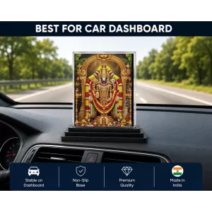 Venkateswara Acrylic Car Dashboard Showpiece | Double-Sided Venkateswara Photo Stand | 3 X 4 Inch Photo | Transparent Acrylic Frame With Black Base | Car Dashboard, Office & Table Decor (F72163) Venkateswara Acrylic Car Dashboard Showpiece | Double-Sided Venkateswara Photo Stand | 3 X 4 Inch Photo | Transparent Acrylic Frame With Black Base | Car Dashboard, Office & Table Decor (F72163)
