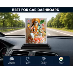 Lakshmi Acrylic Car Dashboard Showpiece | Double-Sided Lakshmi Photo Stand | 3 X 4 Inch Photo | Transparent Acrylic Frame With Black Base | Car Dashboard, Office & Table Decor (F72179) Lakshmi Acrylic Car Dashboard Showpiece | Double-Sided Lakshmi Photo Stand | 3 X 4 Inch Photo | Transparent Acrylic Frame With Black Base | Car Dashboard, Office & Table Decor (F72179)