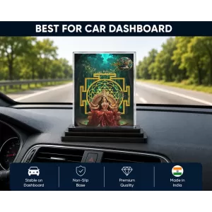 Tripura Sundari Acrylic Car Dashboard Showpiece | Double-Sided Tripura Sundari Photo Stand | 3 X 4 Inch Photo | Transparent Acrylic Frame With Black Base | Car Dashboard, Office & Table Decor (F72182) Tripura Sundari Acrylic Car Dashboard Showpiece | Double-Sided Tripura Sundari Photo Stand | 3 X 4 Inch Photo | Transparent Acrylic Frame With Black Base | Car Dashboard, Office & Table Decor (F72182)