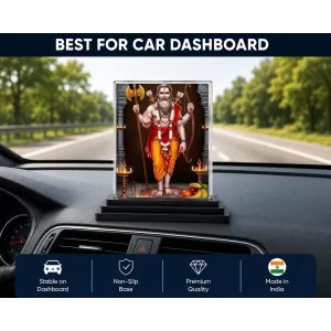 Parashurama Acrylic Car Dashboard Showpiece | Double-Sided Parashurama Photo Stand | 3 X 4 Inch Photo | Transparent Acrylic Frame With Black Base | Car Dashboard, Office & Table Decor (F72186) Parashurama Acrylic Car Dashboard Showpiece | Double-Sided Parashurama Photo Stand | 3 X 4 Inch Photo | Transparent Acrylic Frame With Black Base | Car Dashboard, Office & Table Decor (F72186)